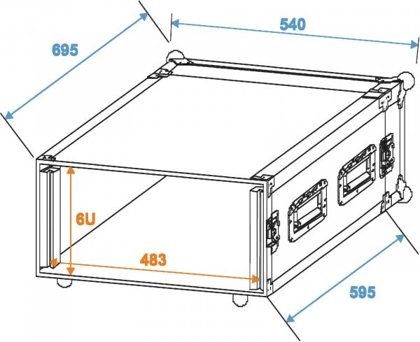 ROADINGER Verstärkerrack PR-2ST, 6HE, 57cm tief