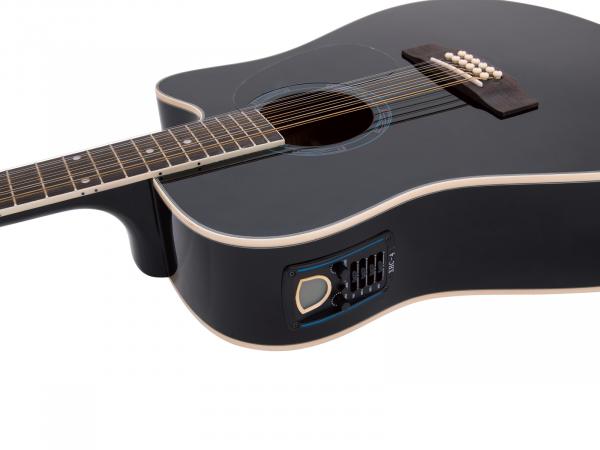 DIMAVERY DR-612 Westerngitarre 12-saitig, schwarz