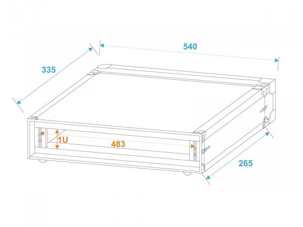 ROADINGER Rack Profi 1HE 25cm