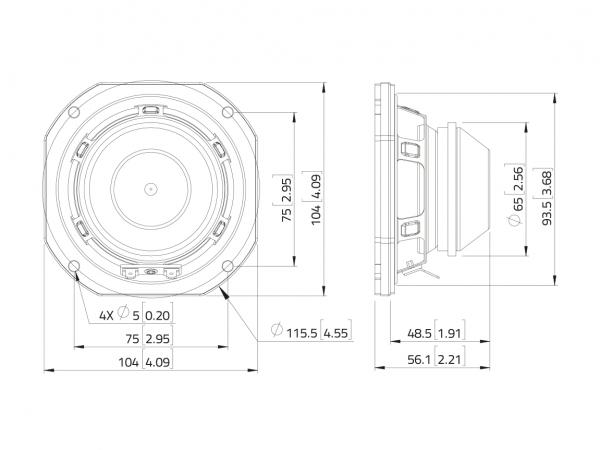 LAVOCE WSN041.00 4" Woofer, Neodym, Stahlkorb