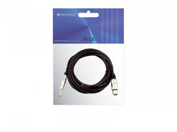 OMNITRONIC Adapterkabel XLR(F)/Klinke mono 2m sw