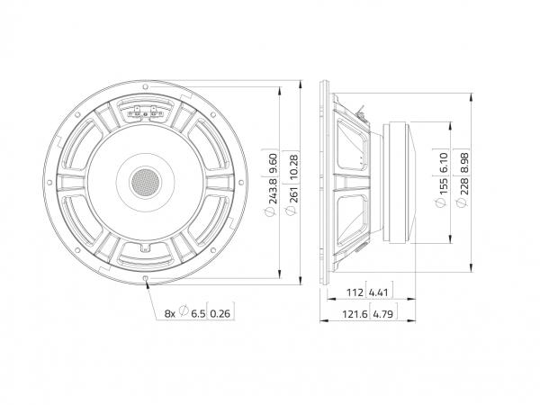 LAVOCE WSF102.50 10" Woofer, Ferrit, Stahlkorb