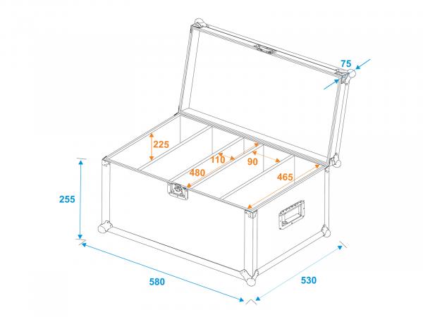 ROADINGER Flightcase 4x LED Super Strobe