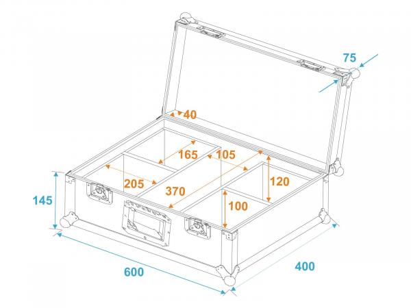 ROADINGER Flightcase 4x LED IP PAR 3x12W HCL