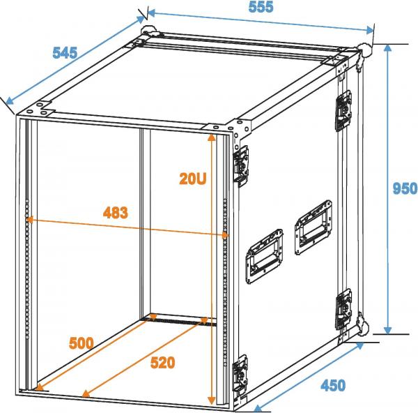 ROADINGER Rack Profi 20HE 45cm