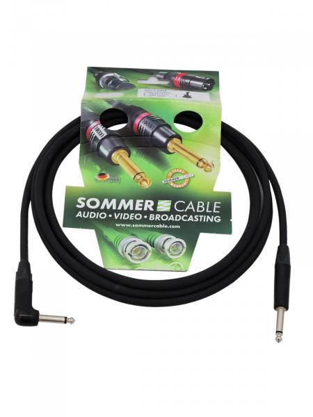 SOMMER CABLE Klinkenkabel 6,3 mono 1x 90° 3m sw Neutrik