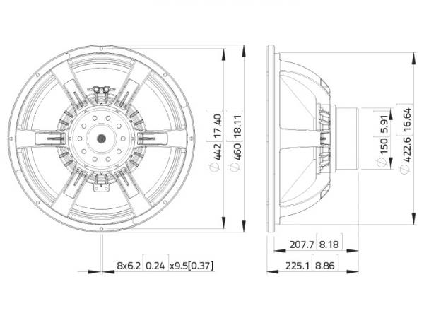 LAVOCE SAN184.03 18" Subwoofer, Neodym, Alukorb