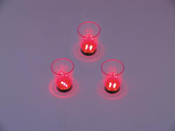 EUROPALMS LED-Glas 2cl mit Würfelspiel, rot, 3x