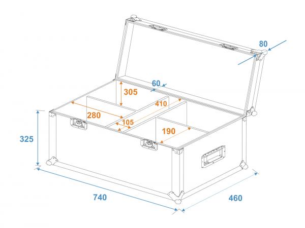 ROADINGER Flightcase 4x LED IP Tourlight 120