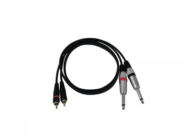 OMNITRONIC Adapterkabel 2xKlinke/2xCinch 1m sw