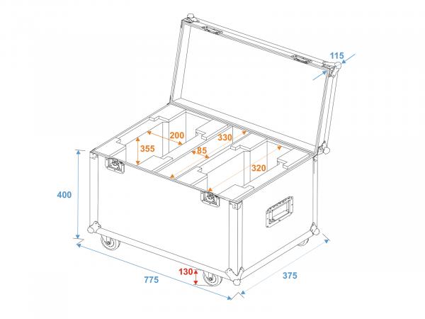 ROADINGER Flightcase 2x DMH-75.i/DMH-80/TMH XB-130