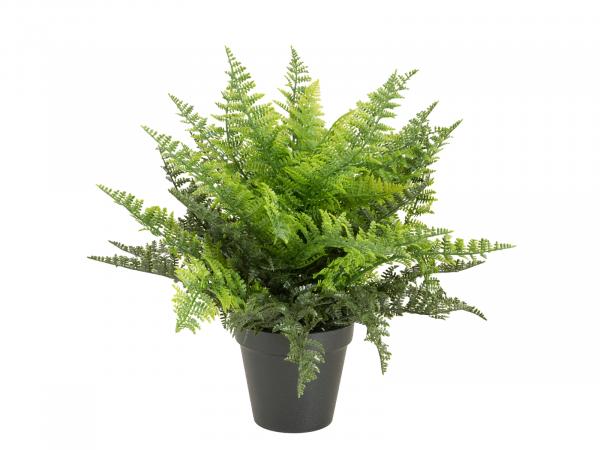 EUROPALMS Farnbusch im Dekotopf, Kunstpflanze, 51 Blätter, 48cm
