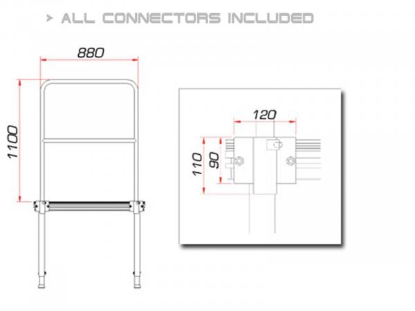 GUIL TMQ-01/440 Bühnengeländer 88cm (Aluminiumversion)