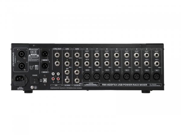 OMNITRONIC RM-1422FXA USB Rack-Power-Mixer