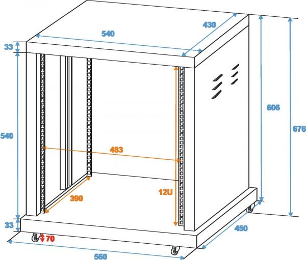 ROADINGER Stahl-Rack SR-19, 12HE