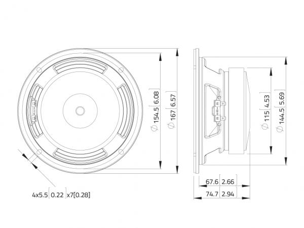 LAVOCE WSF061.52-16 6,5" Woofer, Ferrit, Stahlkorb
