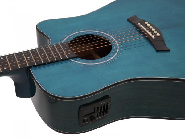 DIMAVERY STW-90 Westerngitarre, crystal blue