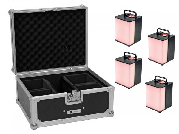 EUROLITE Set 4x AKKU UP-1 Glow QCL Flex Spot QuickDMX + Case