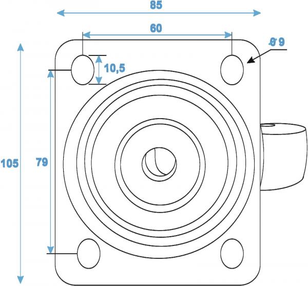 ROADINGER Lenkrolle 100mm blau Lager geschützt