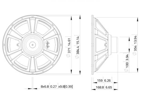 LAVOCE SSN153.00 15" Subwoofer, Neodym, Stahlkorb