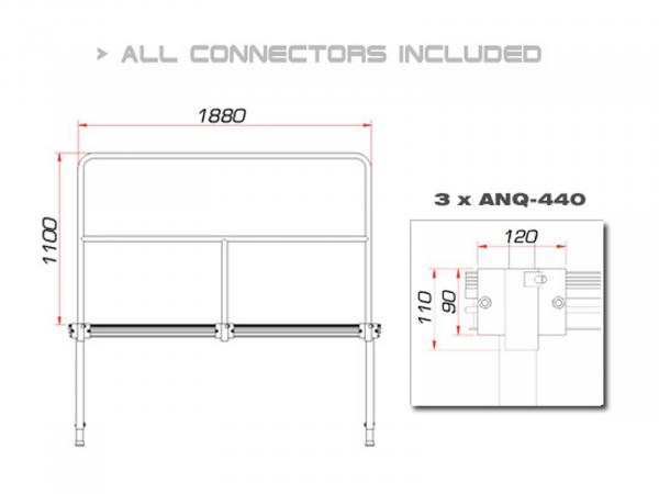 GUIL TMQ-02/440 Bühnengeländer 188cm Aluminiumversion