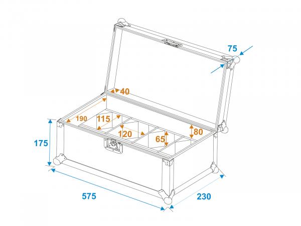 ROADINGER Flightcase 4x AKKU TL-3 TCL Trusslight