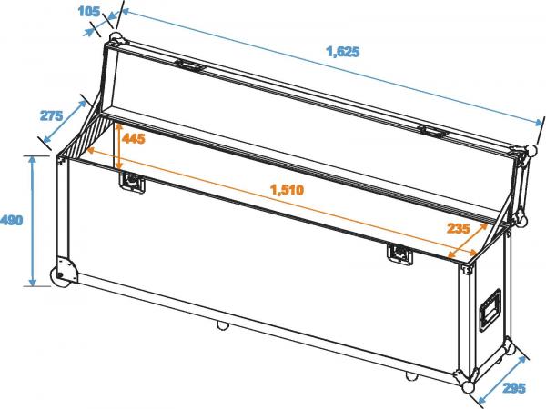 ROADINGER Flightcase Alu-Bar 1,5m 4x PAR-56