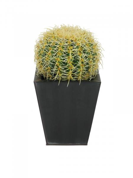 EUROPALMS Goldkugelkaktus, Kunstpflanze, 27cm