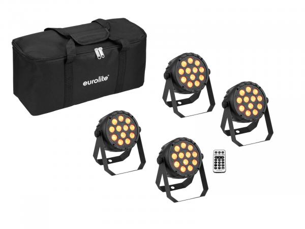 EUROLITE Set 4x LED PARty Spot Silent RGB/WW mit Softbag