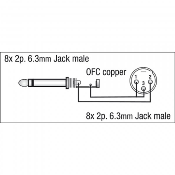 DAP FL63 - 8 Jack mono to 8 Jack mono